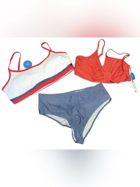 Cupshe Red & Blue Mixed Bikini Set